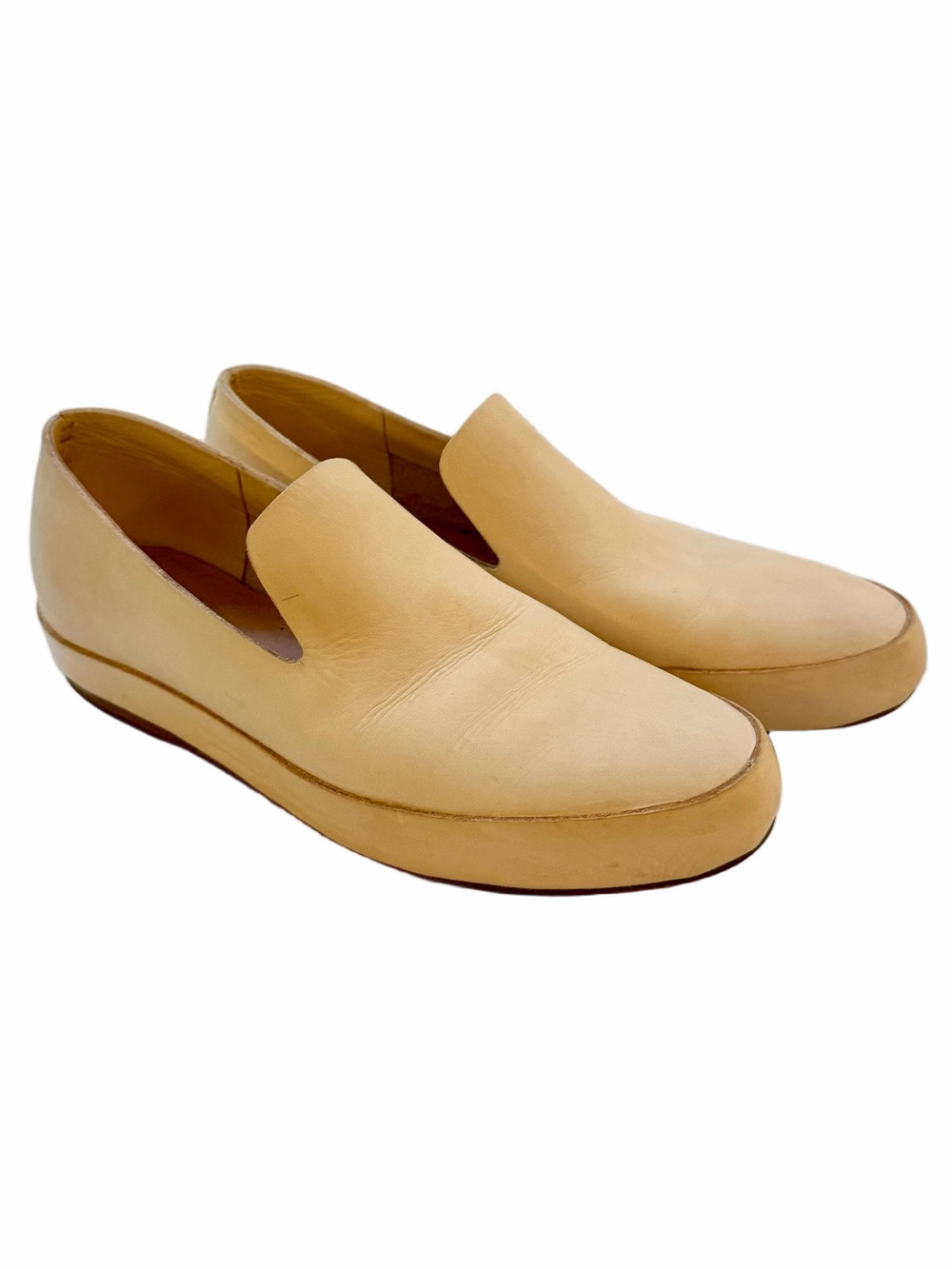 FEIT Classic Slip On 100% Hand Sewn Slipper Shoes Cordovan Leather Sand Cream